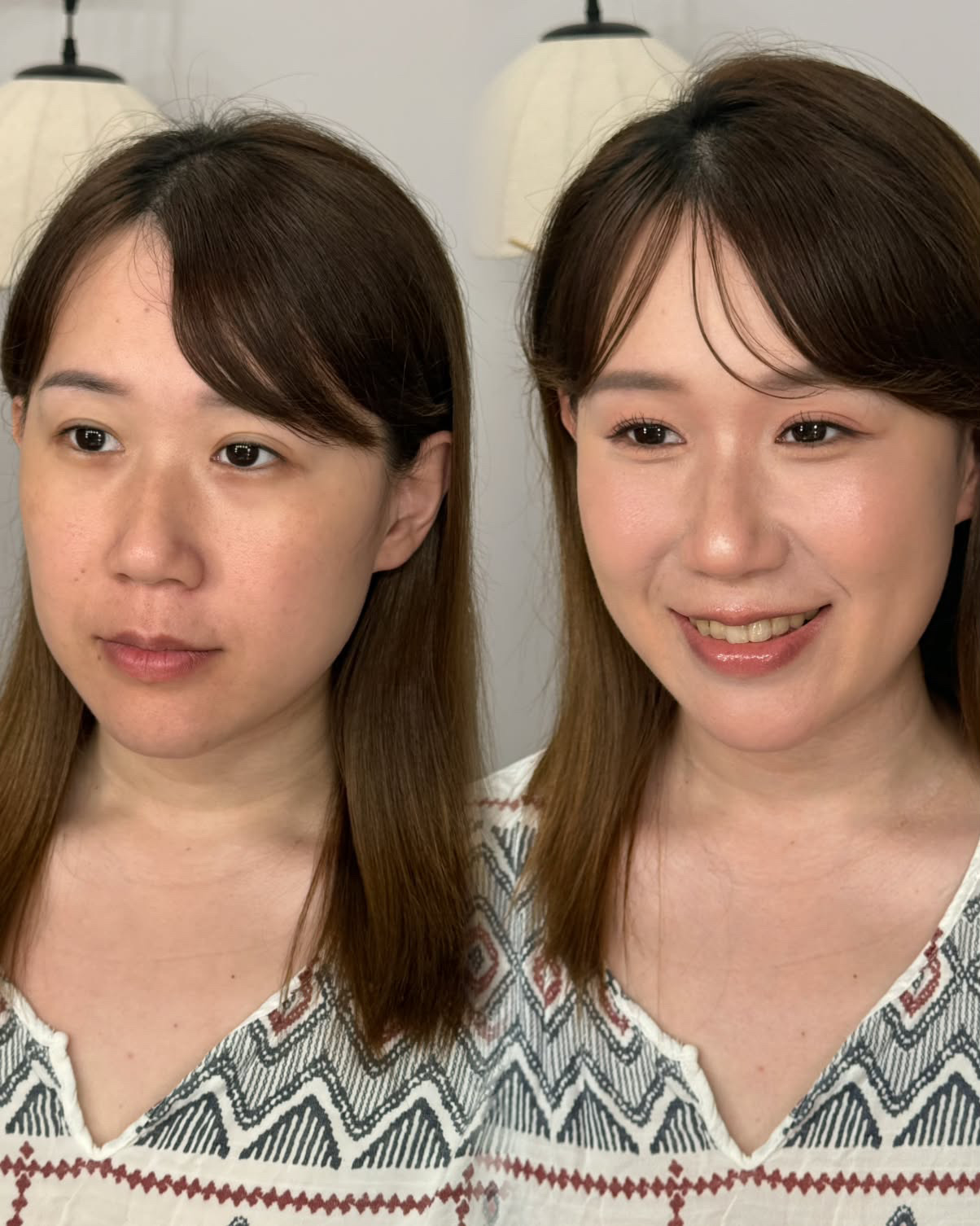 日常約會妝髮前後對照作品